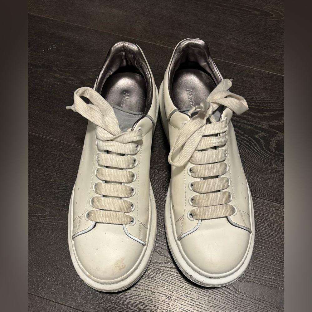 McQueen White Sneakers with Reflective Heel